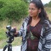 Sheena Kitchener filming at William Howe Park, Mt Annan
